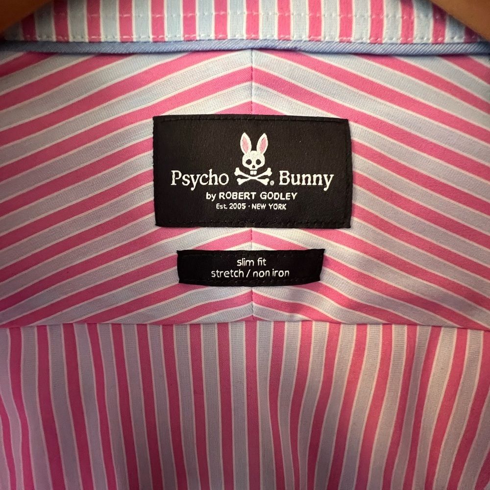 Psycho Bunny Men’s Striped Dress Shirt - Picture 2 of 8